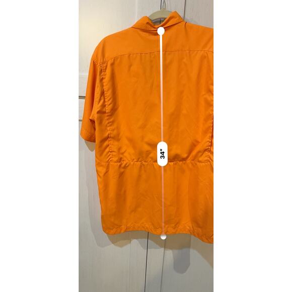 Browning Fishing Shirt Men’s Sz Medium Orange Button Outdoor Hunting Performance - Picture 5 of 9